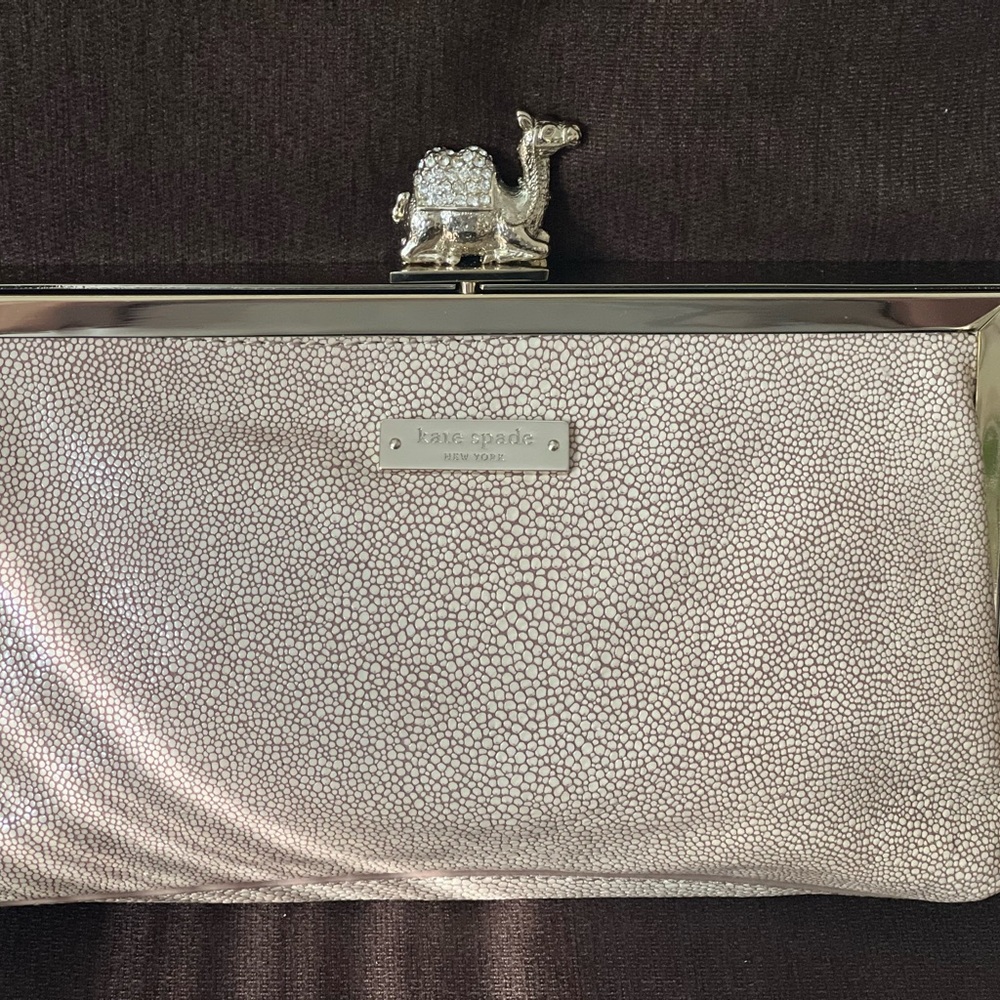 Kate Spade Queen of the Nile Stingray Embossed leather Clutch.